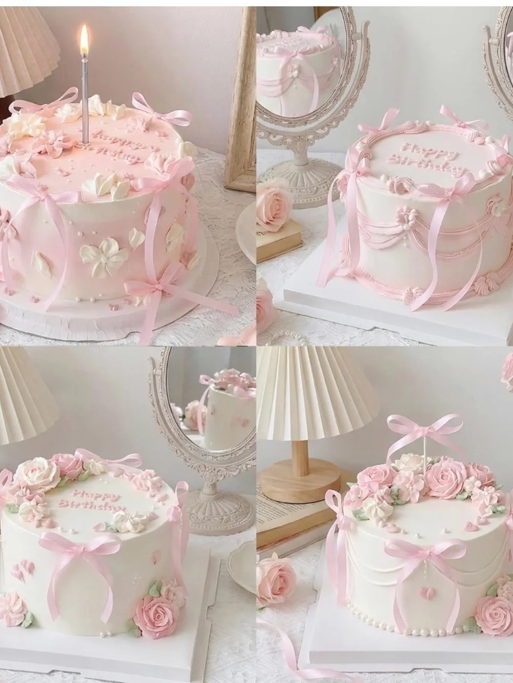 30 Pack Bow Cake Toppers Pink Ribbon Bows for Cake Coquette Themed Bow Cupcake T